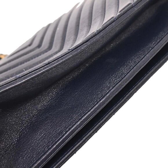 Chanel Navy Calfskin Chevron Shoulder Bag - Picture 5 of 10